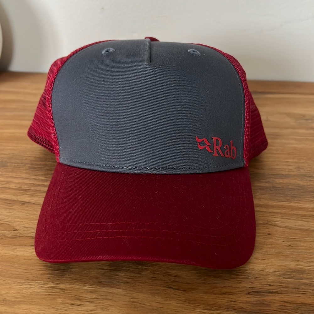 Rab trucker hat grey and maroon